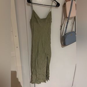 Princess Polly Green and White Polka Dot Midi Dress